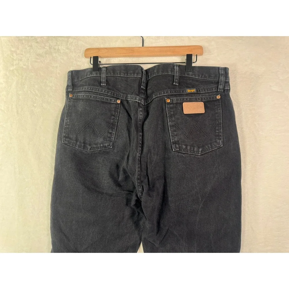 Wrangler 1013MWZWK Mens Black Denim Straight Leg Jeans 40x34 100% Cotton Regular